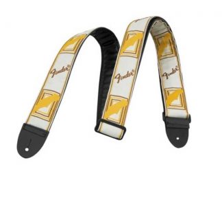 FENDER® 2” MONOGRAMMED STRAPS White/Brown/Yellow