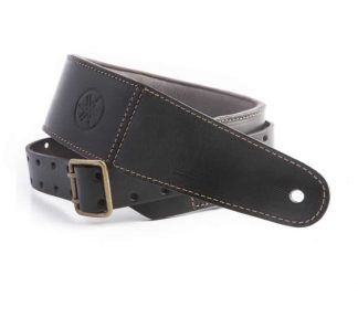 YAMAHA RightOn Backbeat Leather Guitar & Bass Strap Colour: BLACK