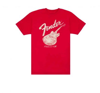 Fender® Starcaster® T-Shirt, Red, XXL