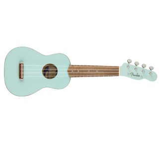 Fender Venice Soprano Ukulele, Daphne Blue Walnut