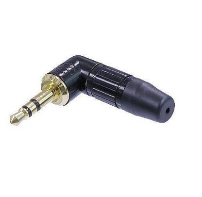 Neutrik NTP3RC-B minijack plugg 3P Han Sort/Gull vinkel