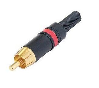 Neutrik REAN NYS373-2 phono plugg Han Sort/Gull/Rød RCA