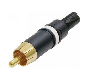 Neutrik REAN NYS373-9 phono plugg Han Sort/Gull/Hvit RCA
