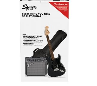 SQUIER Affinity Series™ Stratocaster® HSS Pack, Laurel Fingerboard, Charcoal Frost Metallic, Gig Bag, 15G - 230V EU
