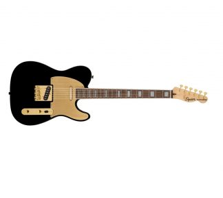 Squier 40th Anniversary Telecaster®, Gold Edition, Laurel Fingerboard, Gold Anodized Pickguard, Black.
