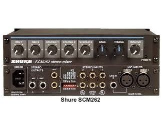 Shure SCM262E mixer 2 mic, 3 stereo line