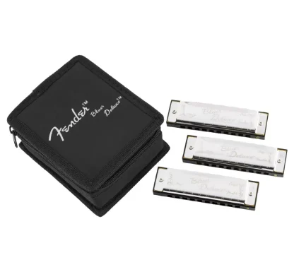 Fender® Blues Deluxe Harmonicas - 3 Pack With Case