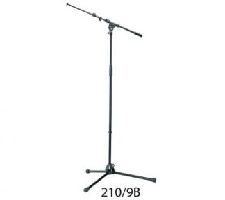 K&M 210/9 Mikrofonstativ, lang teleskopboom, lange ben, sort