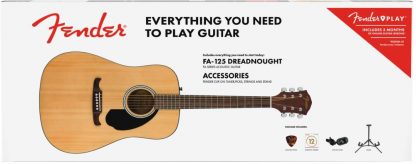 FENDER FA-125 Dreadnought Acoustic Pack, Walnut Fingerboard, Naturalgitar pakke - Bilde 9