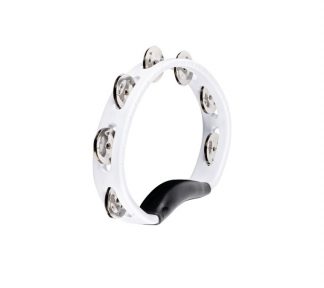Meinl Percussion HTWH Hand Tamburin, Steel jingles, White