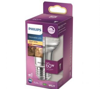 PHILIPS LED Reflektor, 60 W, R63, E27 4, 5 W–60 W, E27, Varmhvit, Dimming