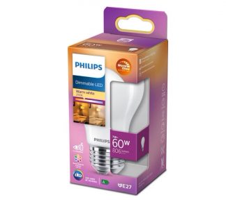 PHILIPS LED CLASSIC 60W STANDARD WGD MATT, E27 DIMMES FRA 2700-2200K