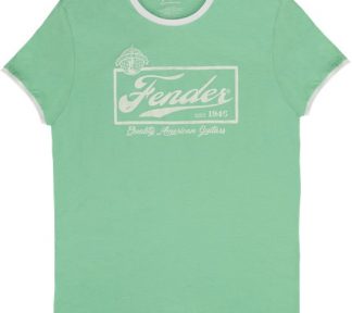 Fender® Beer Label Men's Ringer Tee, Sea Foam Green/White, XXL