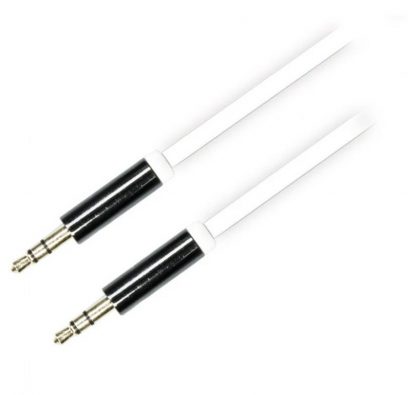 DELTACO Audio Cable, 3.5mm male to 3.5mm male, 0.5m, white