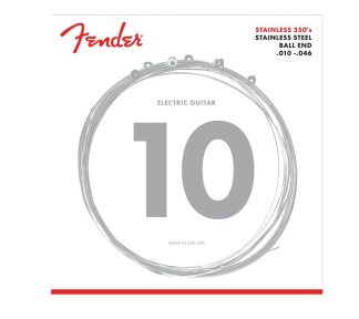 FENDER Stainless 350's Guitar Strings, Stainless Steel, Ball End, 350R Gauges .010-.046, (6)
