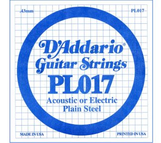 D'Addario - PL017, Single plain steel string