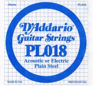 D'Addario - PL018, Single plain steel string