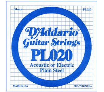 D'Addario - PL020, Single plain steel string
